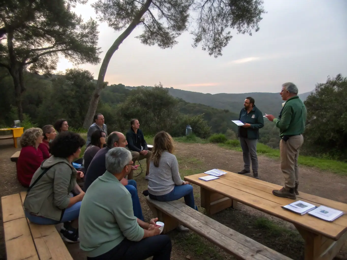 A workshop setting with participants learning about local biodiversity and conservation efforts.