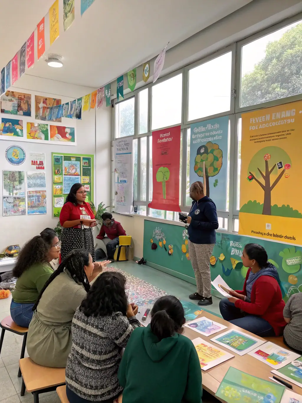 A picture of a community workshop focused on sustainable living practices, demonstrating LABEL NATURE's dedication to environmental education.