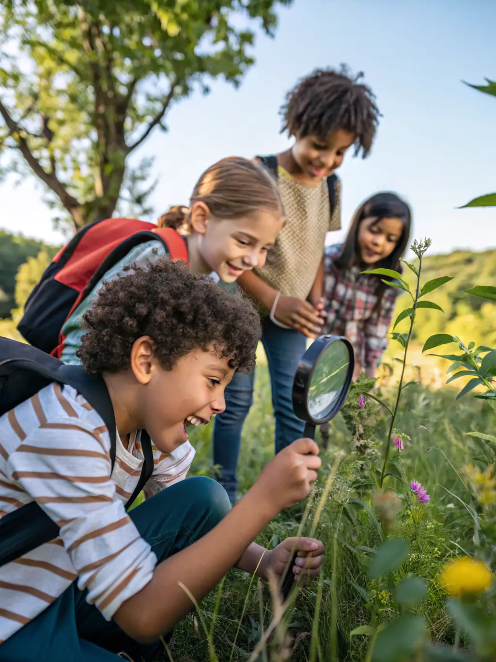 A photo of children participating in an environmental education program, showcasing LABEL NATURE's investment in future generations.